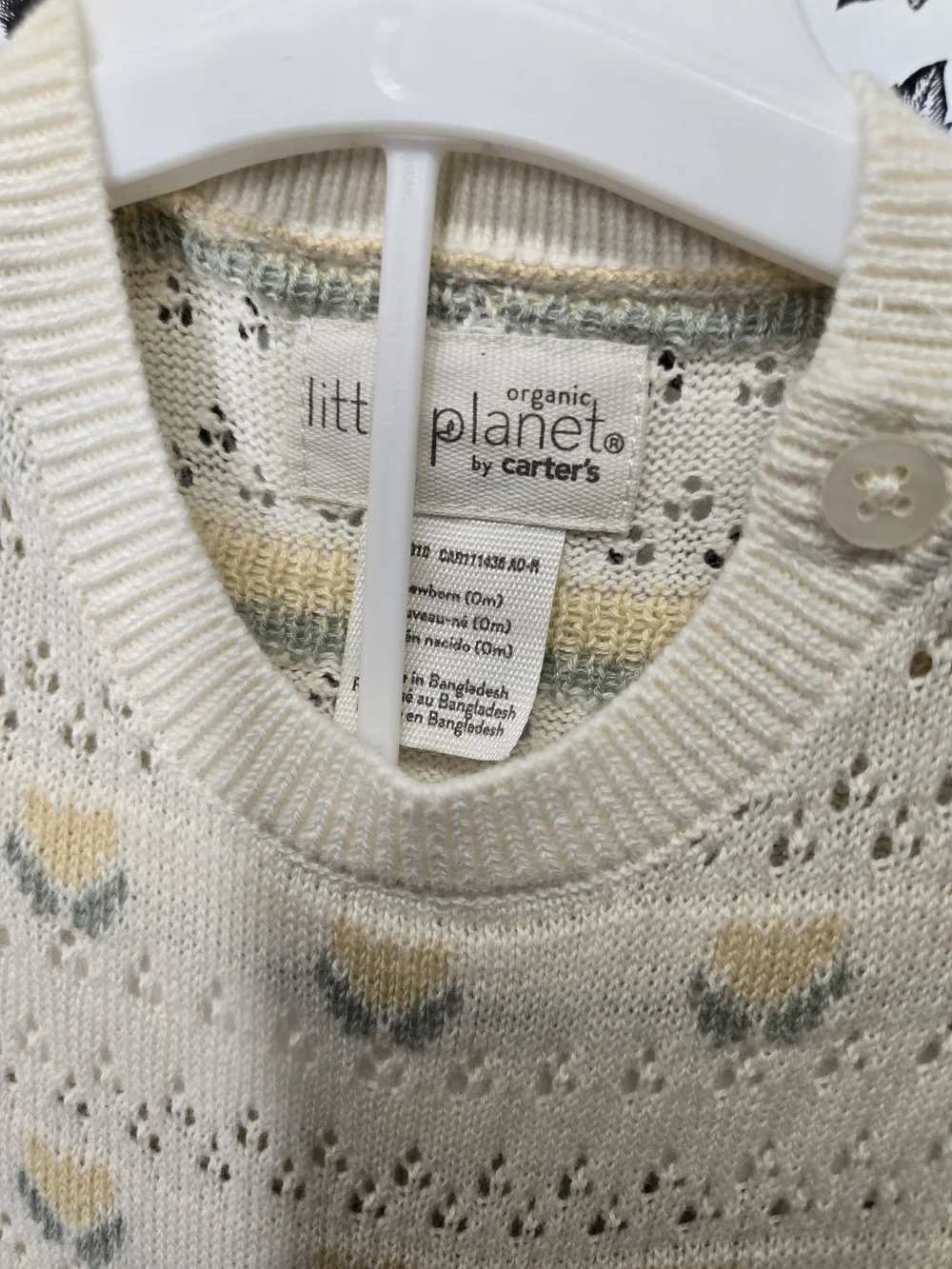 Little Planet By Carter's Cream Knit Newborn Baby Outfit